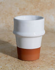 Beldi Ceramic Cup | Handmade White & Terracotta