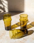 Recycled Moroccan Amber Tumbler Glass, Set of 6