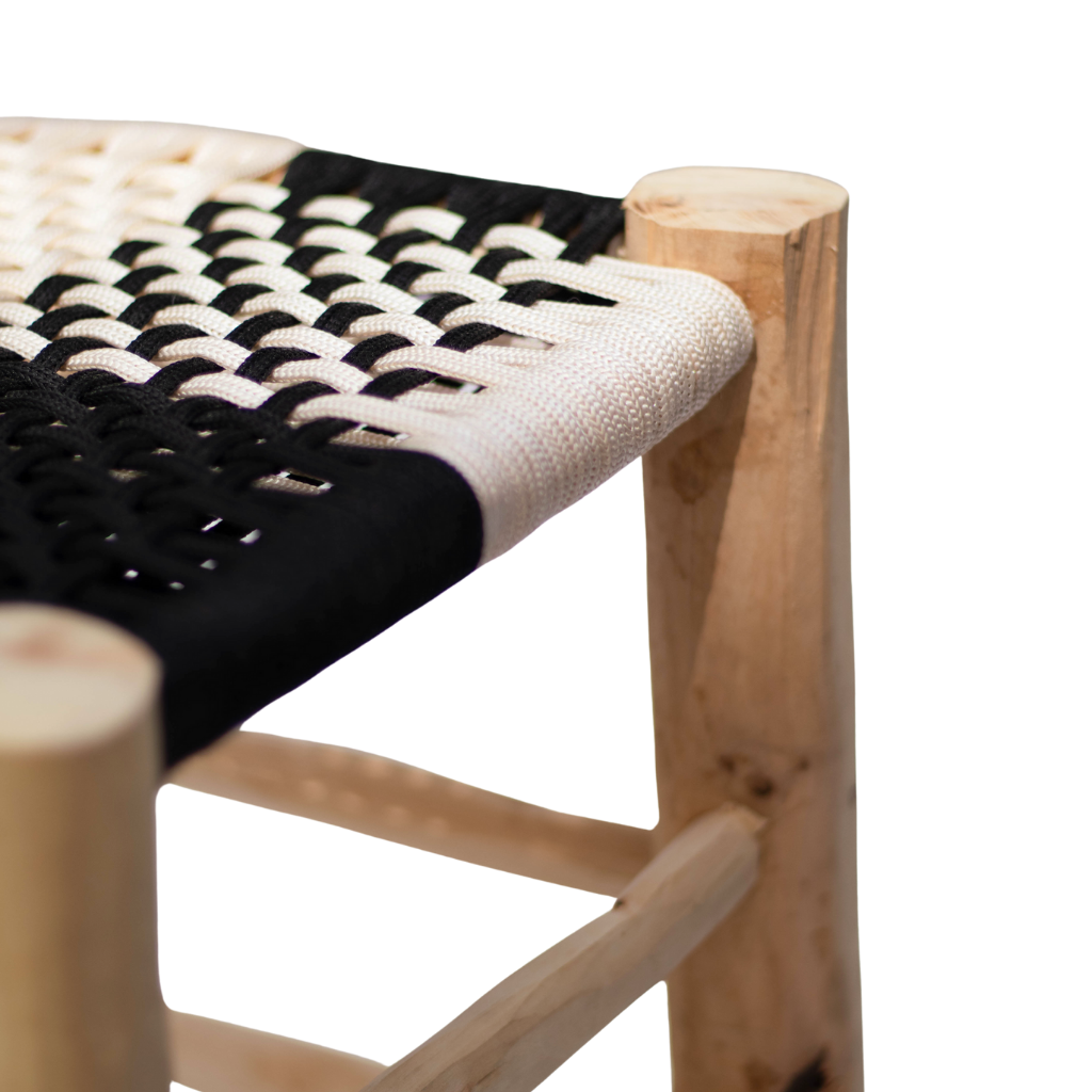 Moroccan Handmade Stool Braided Rope Weaving, 016