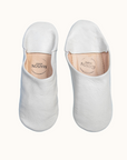 Moroccan Babouche Slippers, White