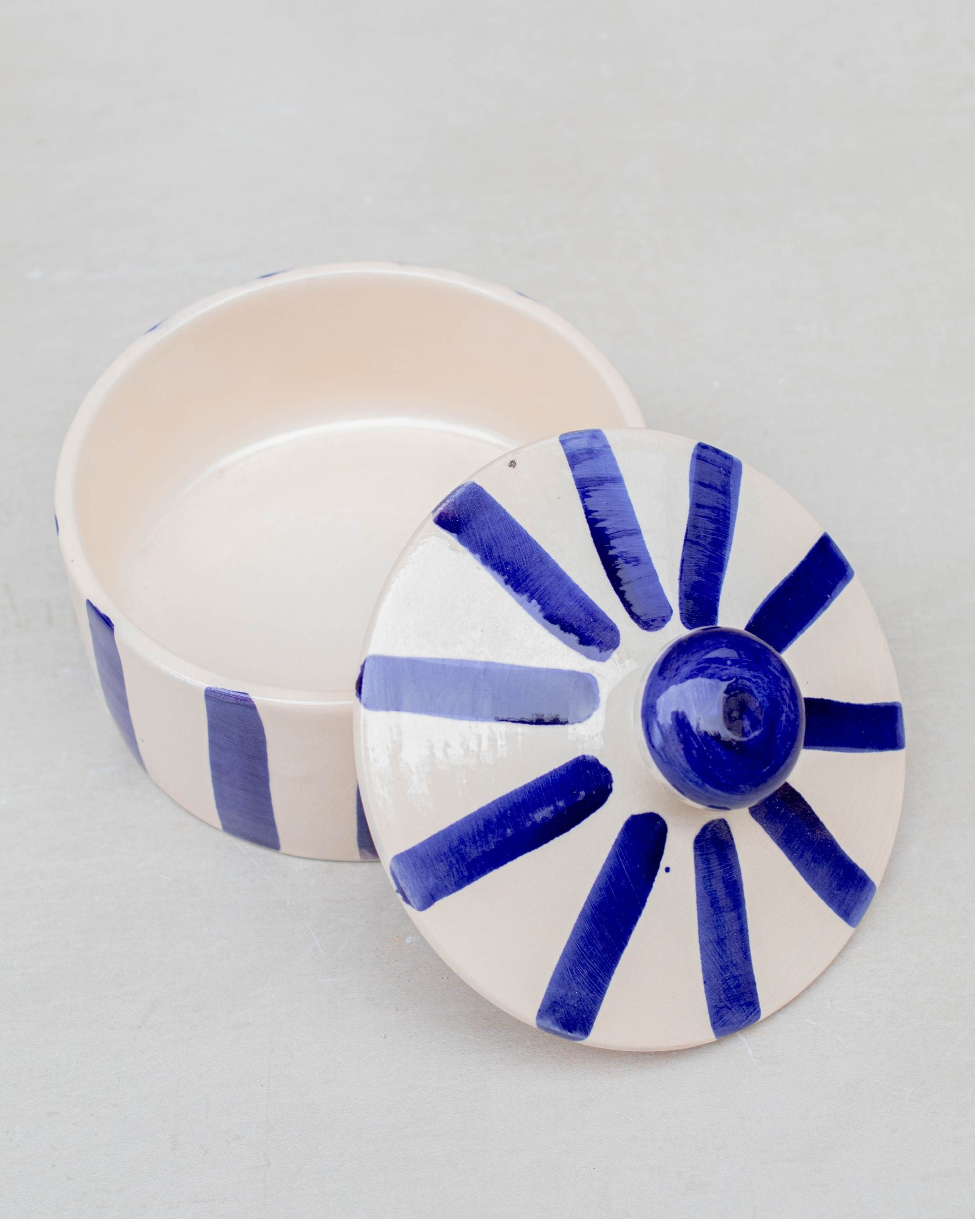 Moroccan Striped Lidded Pot