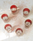 Set of 6 Moroccan Multicoloured Tea Glasses – Red