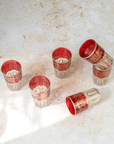 Set of 6 Moroccan Multicoloured Tea Glasses – Red