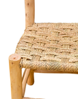 Moroccan Laurel Wood Chair: Woven Wicker Seating