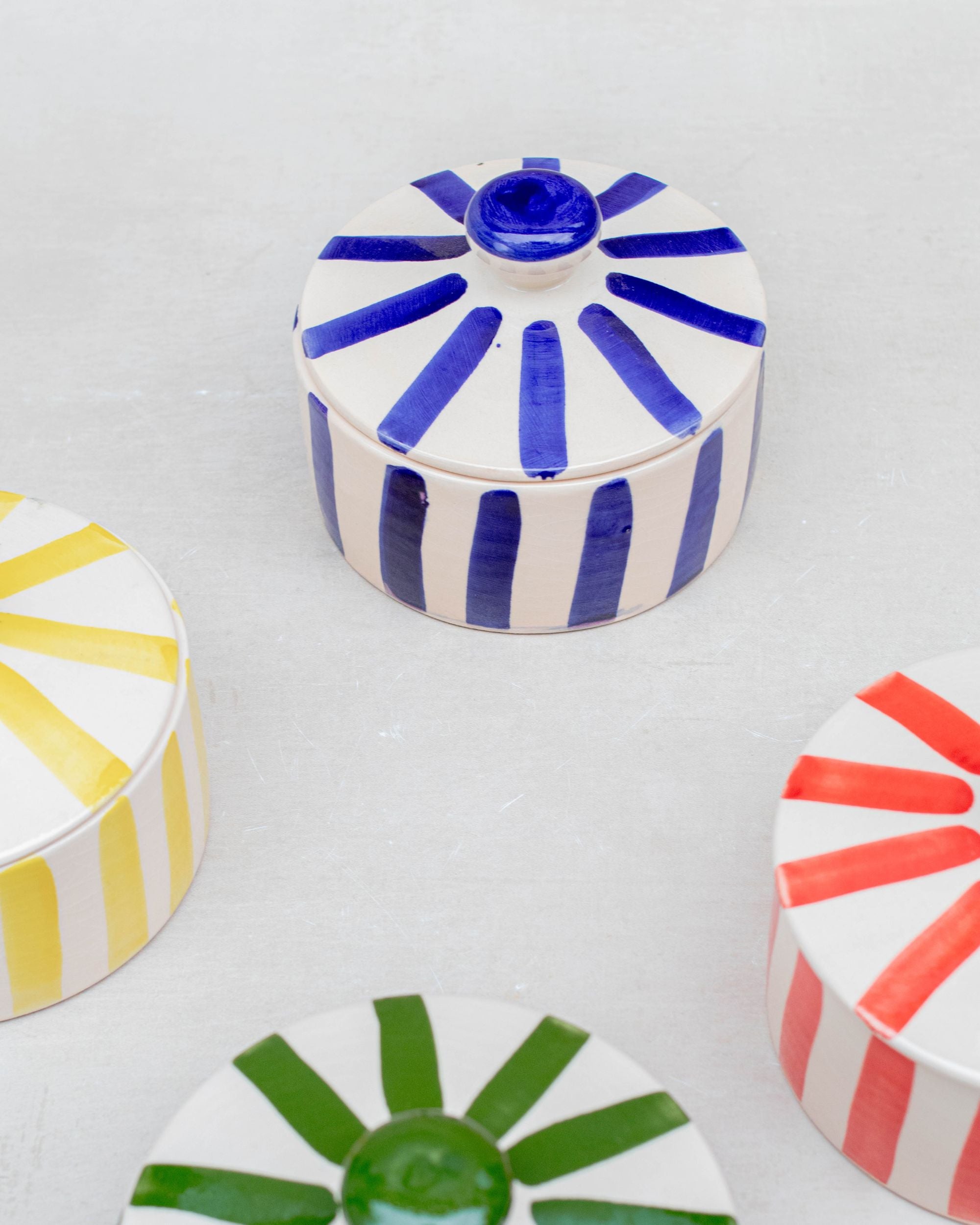 Moroccan Striped Lidded Pot