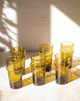 Recycled Moroccan Amber Tumbler Glass, Set of 6