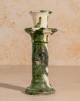 Handmade Tamegroute Splatter Candlestick - Green