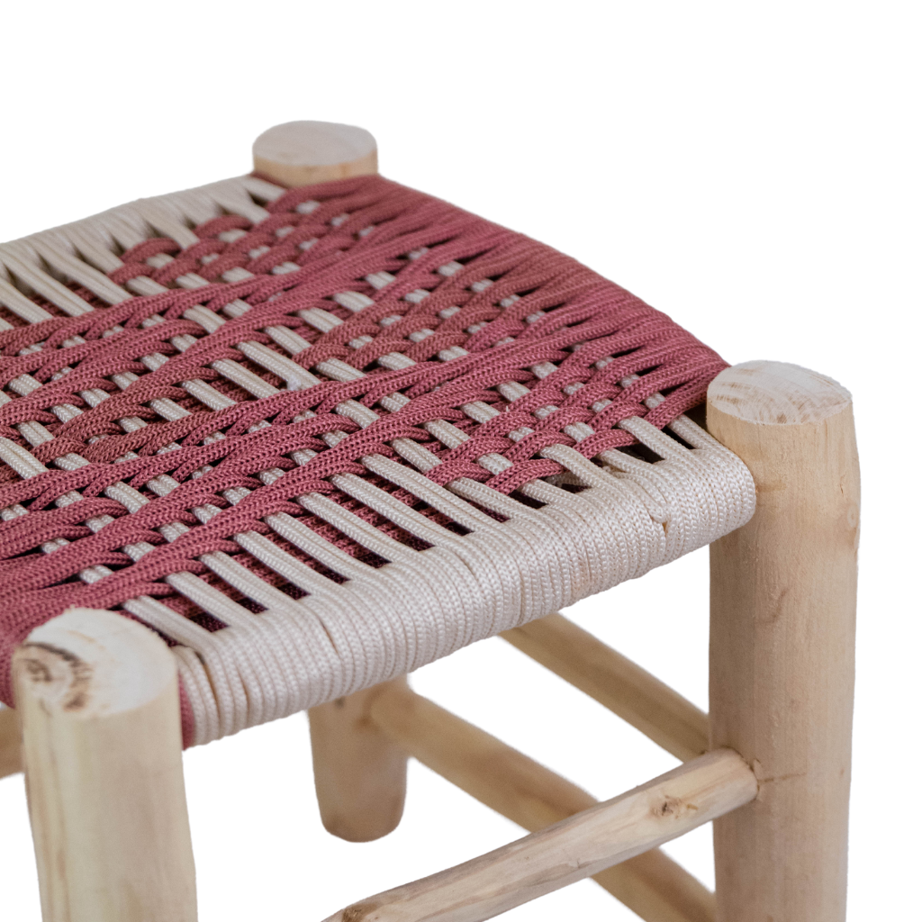 Moroccan Handmade Stool Braided Rope Weaving, 23