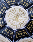 Black and cream pouf – concealed zip at base
