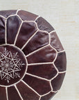 Dark brown pouf with zip base for filling