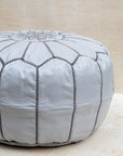 Grey pouf – concealed zip at base for easy filling