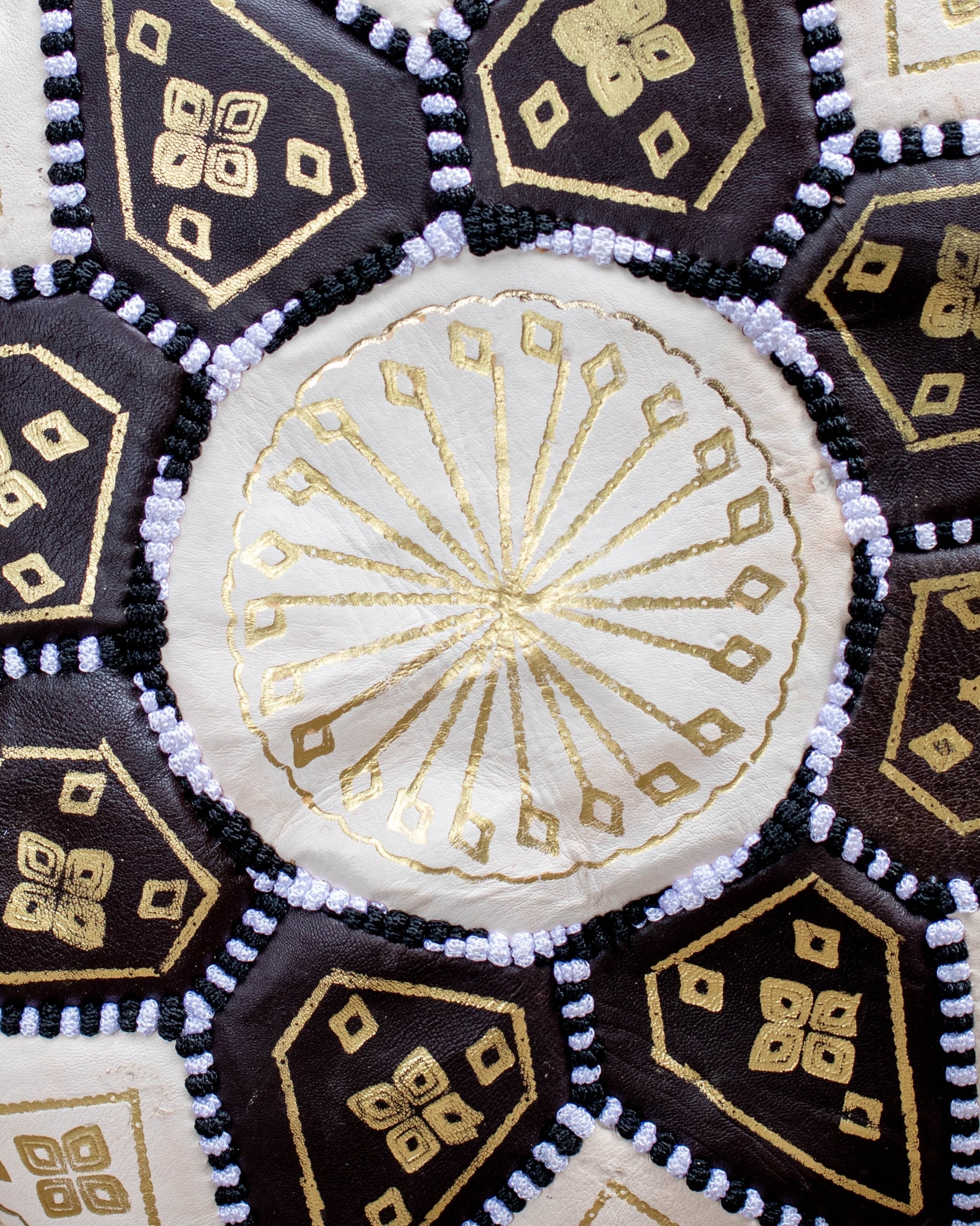 Group image brown and cream pouf with other colours from the Fes collection