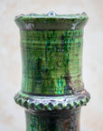 Handcrafted earthenware vase from Tamegroute displayed on table