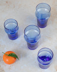 Handmade Beldi Tea Glasses Set - Blue