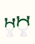 Handmade Green Ceramic Glazed Candlestick Candleholder