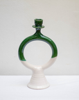 Handmade Green Ceramic Glazed Candlestick Holder