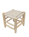 Handmade Moroccan Craft Stool - Braided Macrame Seat