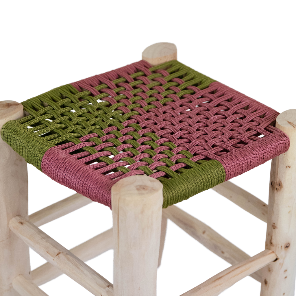 Moroccan Handmade Stool Braided Rope Weaving, 21