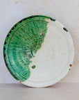 Handmade Tamegroute Half-Glazed Plate - Green
