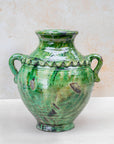 Handmade Tamegroute green handled vase — 30 cm