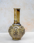 Handmade Tamegroute serpent vase in ochre glaze