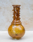 Handmade Tamegroute vase in ochre glaze — 45 cm
