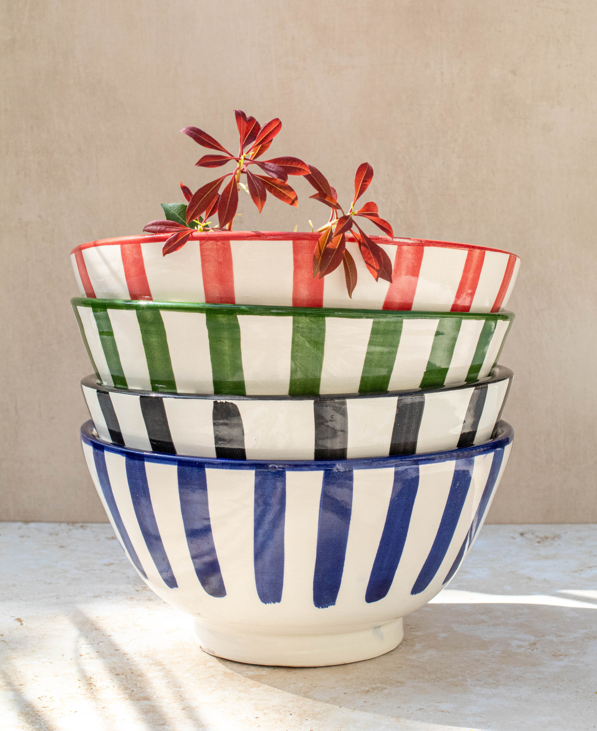 Large Handmade Moroccan Ceramic Bowls