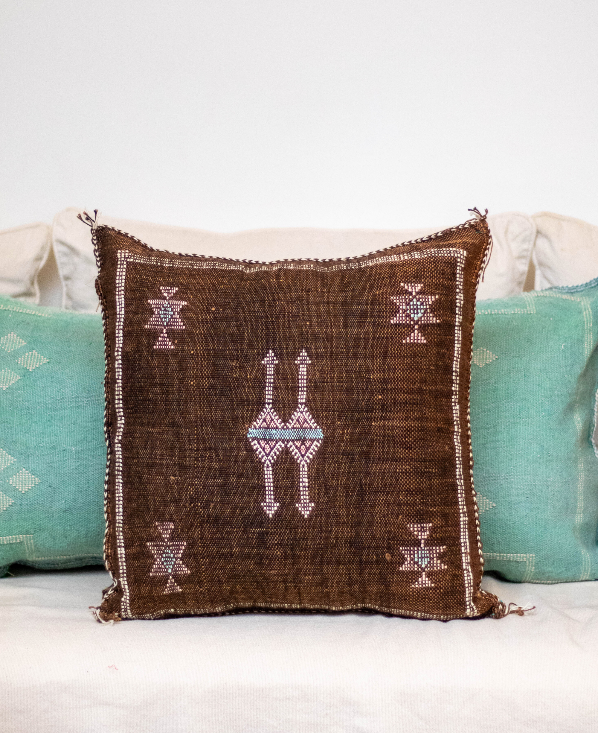 Handmade Moroccan Cactus Silk Cushion Cover - 25