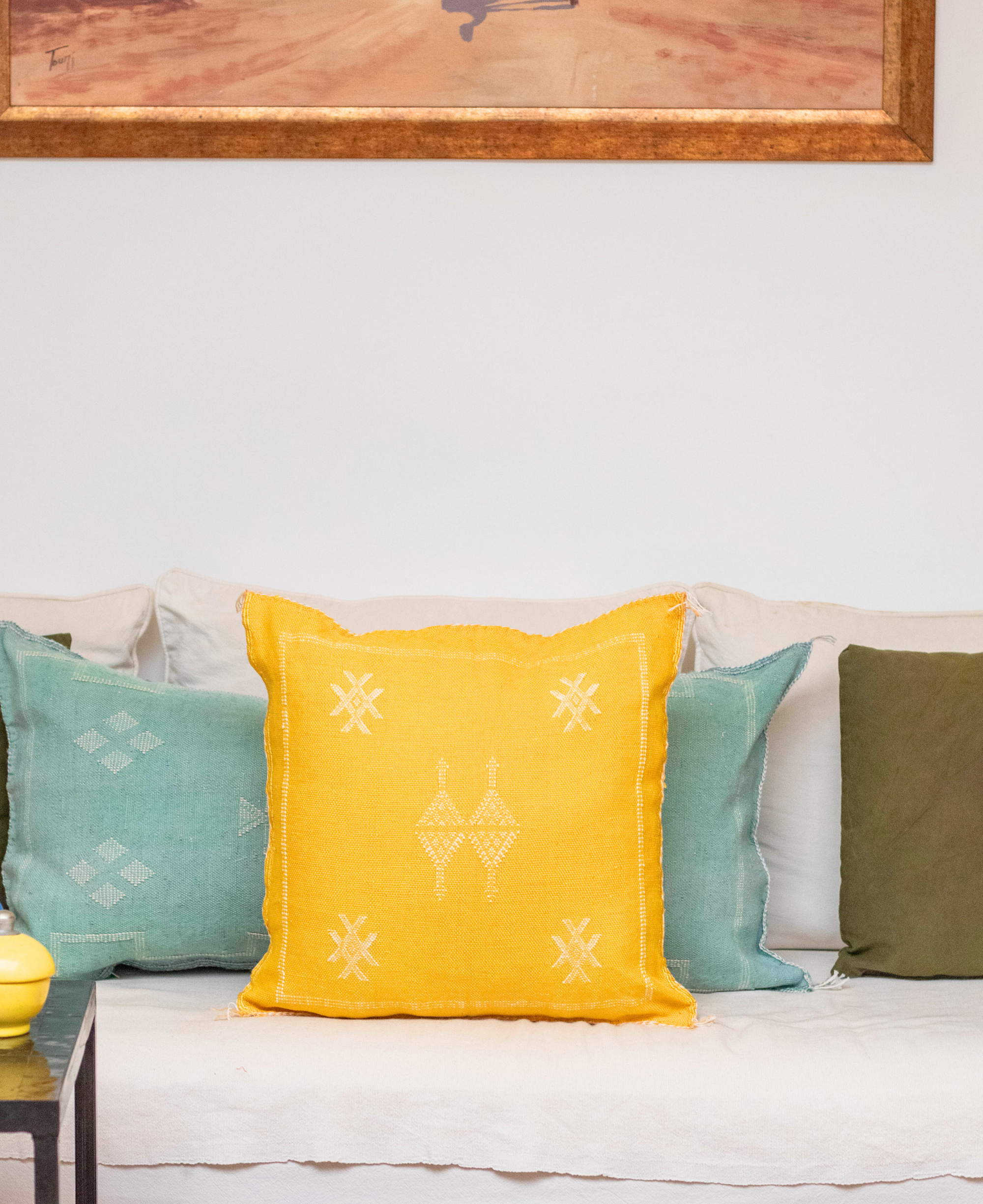 Handmade Moroccan Cactus Silk Cushion Cover - 28