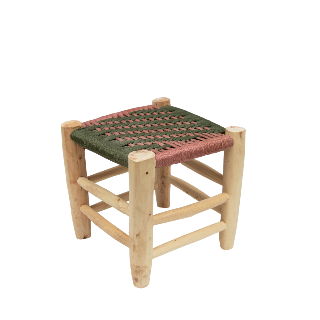 Moroccan Handmade Stool Braided Rope Weaving, 002