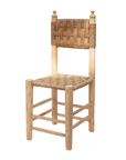 Moroccan Laurel Wood Chair: Woven Wicker Seating