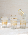 Moroccan Tea Set of 6 – Frosted & Gold Multicolored Glasses