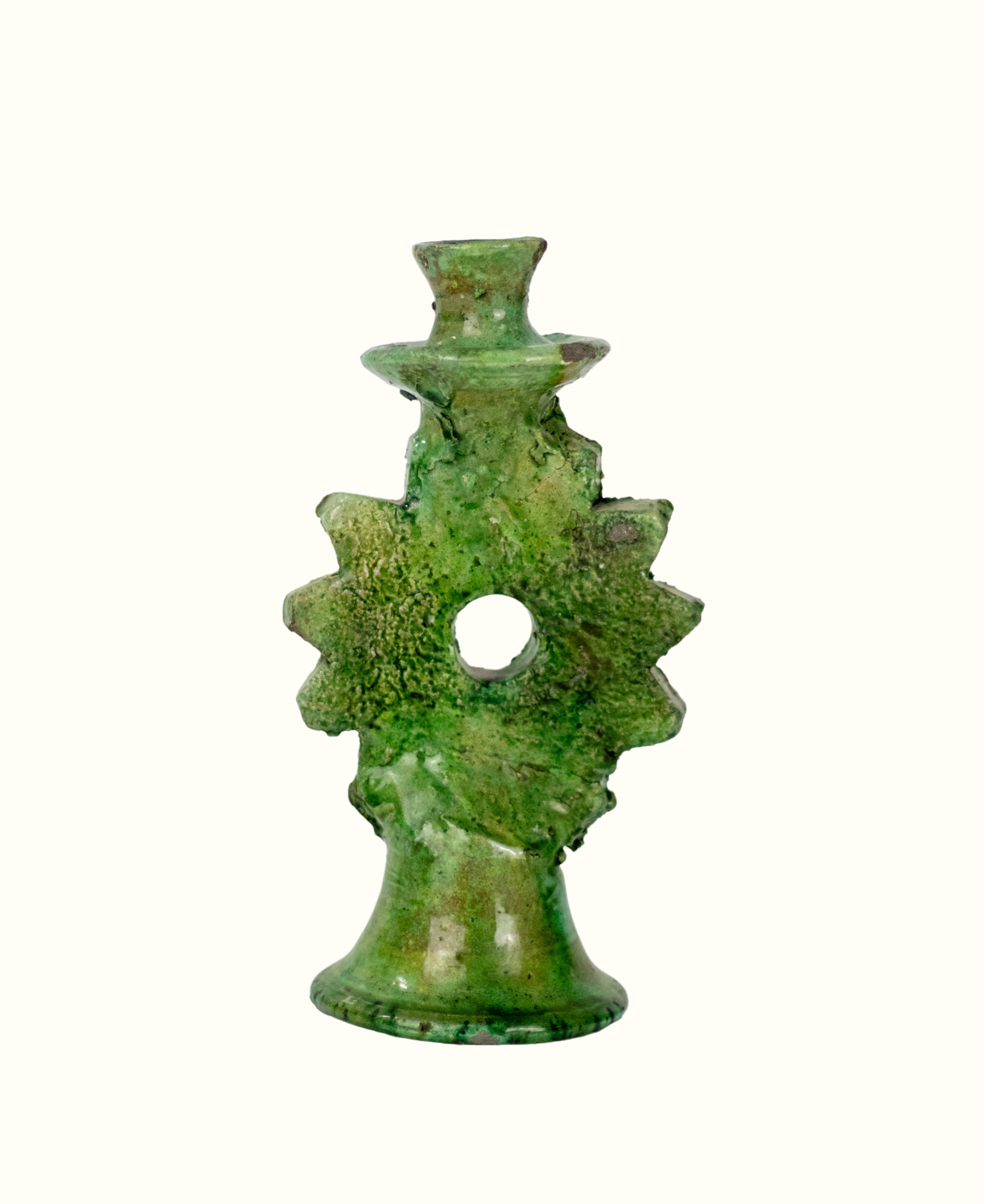 Handmade Moroccan Vintage Tamegroute Shaded Candlestick Holder