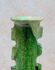 Moroccan ceramic vase in deep emerald glaze