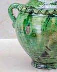 Moroccan pottery vase with zig-zag rim detail