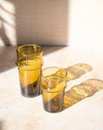 Recycled Moroccan Amber Tumbler Glass, Set of 6
