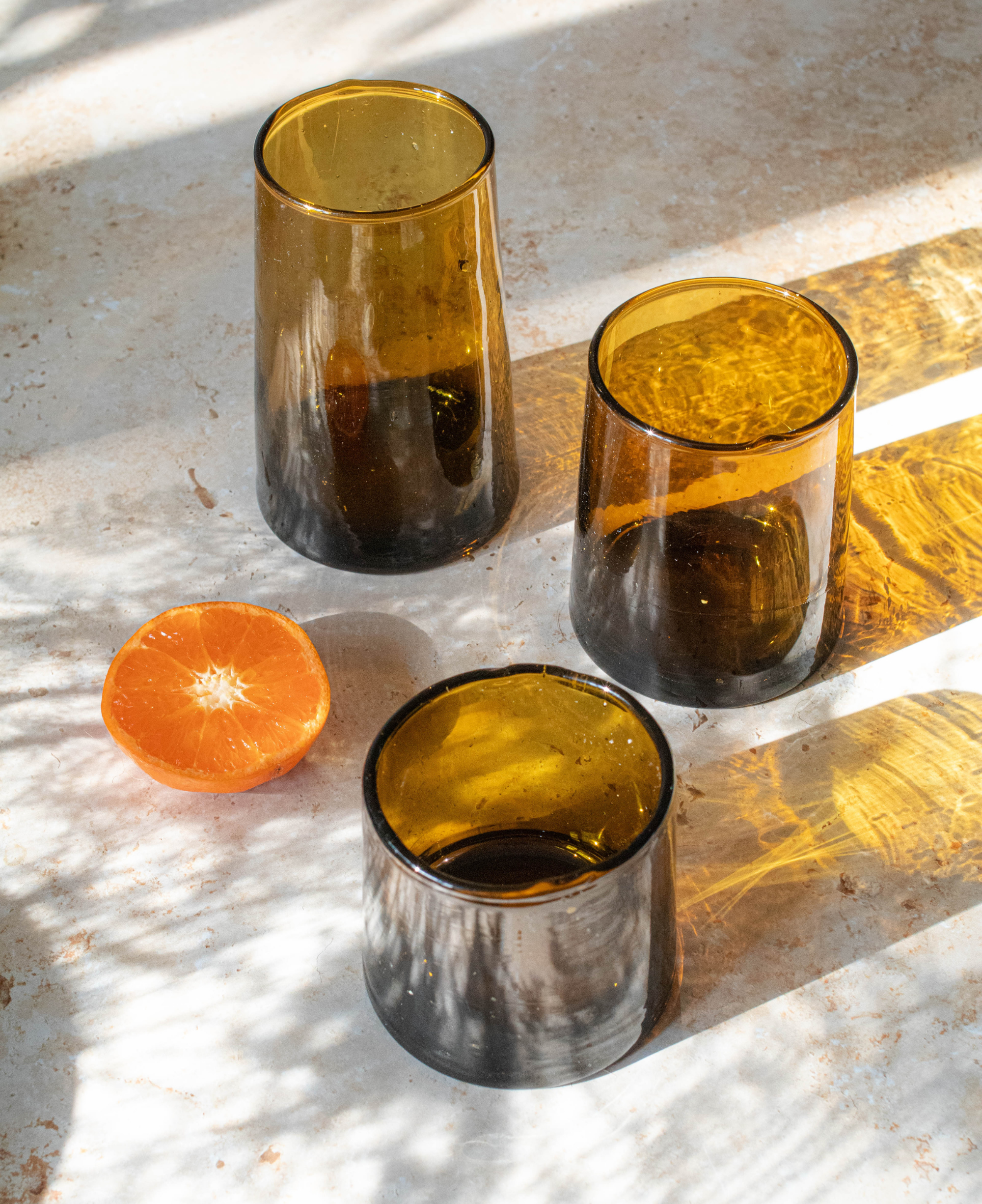 Recycled Moroccan Amber Tumbler/Highball Glass