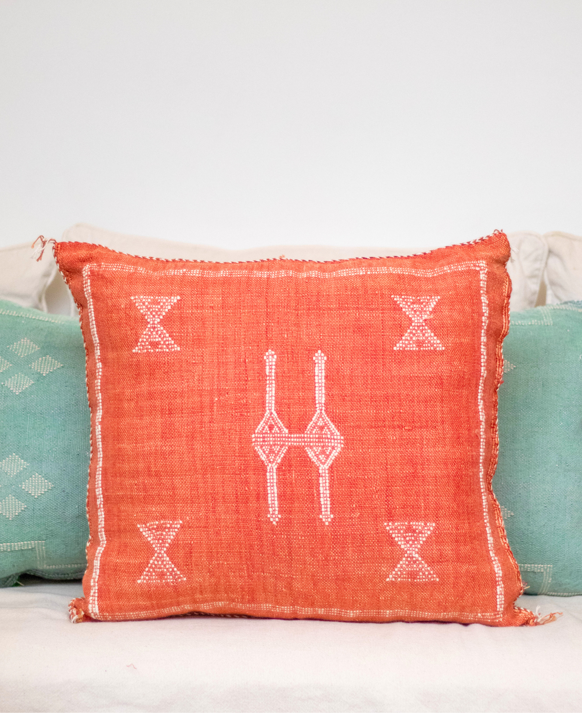 Handmade Moroccan Cactus Silk Cushion Cover - 29