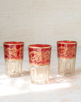 Set of 6 Moroccan Multicoloured Tea Glasses – Red