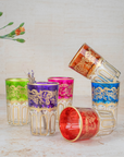 Set of 6 Moroccan Multicoloured Tea Glasses – Perfect for Entertaining
