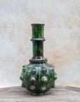 Tamegroute deep green sculptural vase handmade in Morocco