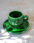 Tazekka Green Moroccan Ceramic Espresso Set