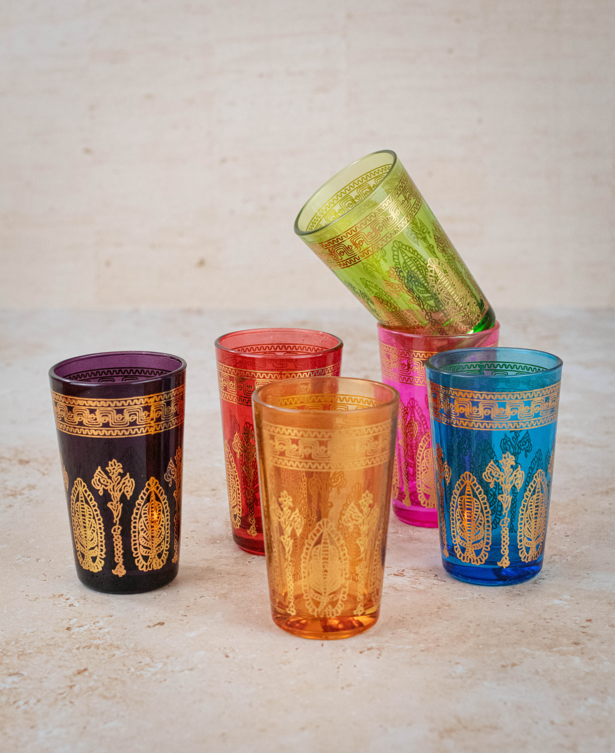Handcrafted Moroccan Tea Glasses Set