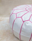 White pouf – concealed zip at base for easy filling