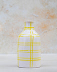 Yellow Moroccan checkered ceramic vase