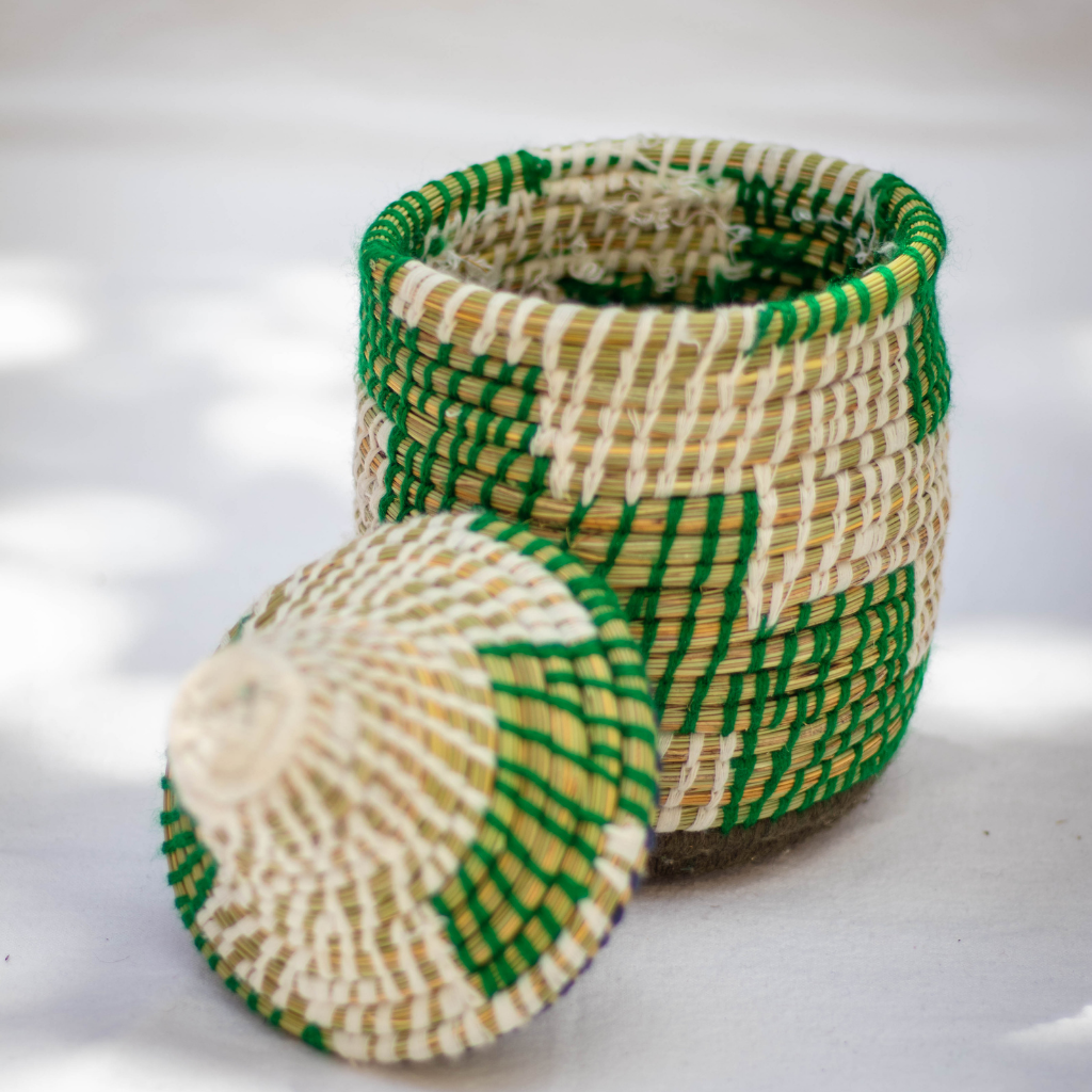 Hand-Woven Moroccan Wool Pot - 033