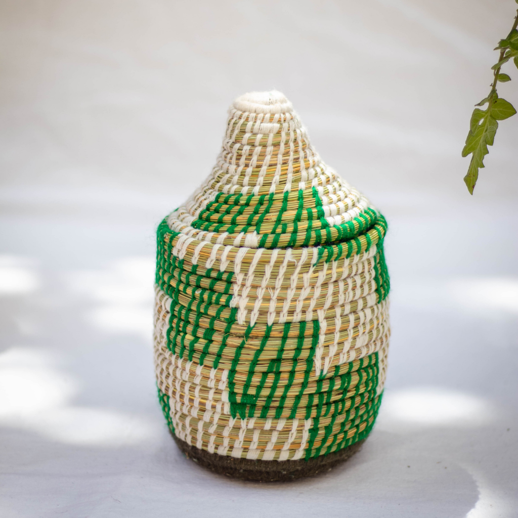 Hand-Woven Moroccan Wool Pot - 033