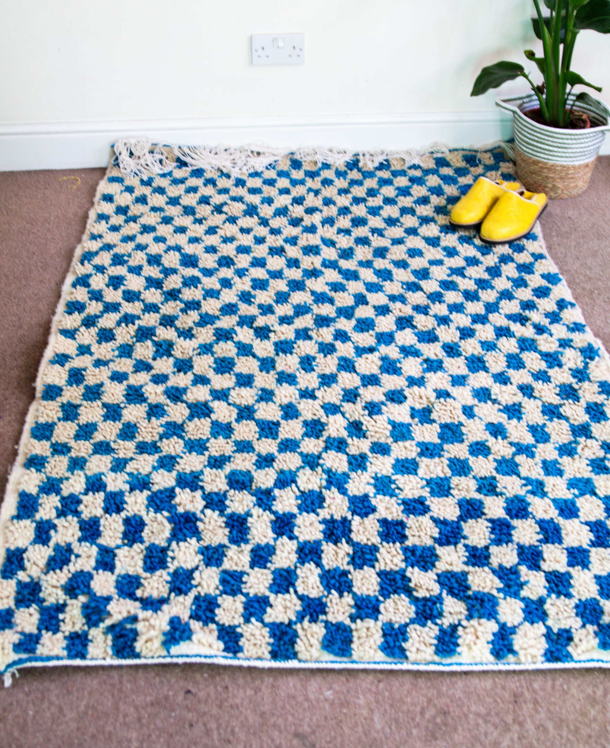 Moroccan Handmade Checkerboard Rug - Checkered Rugs  317x196cm (Mina)