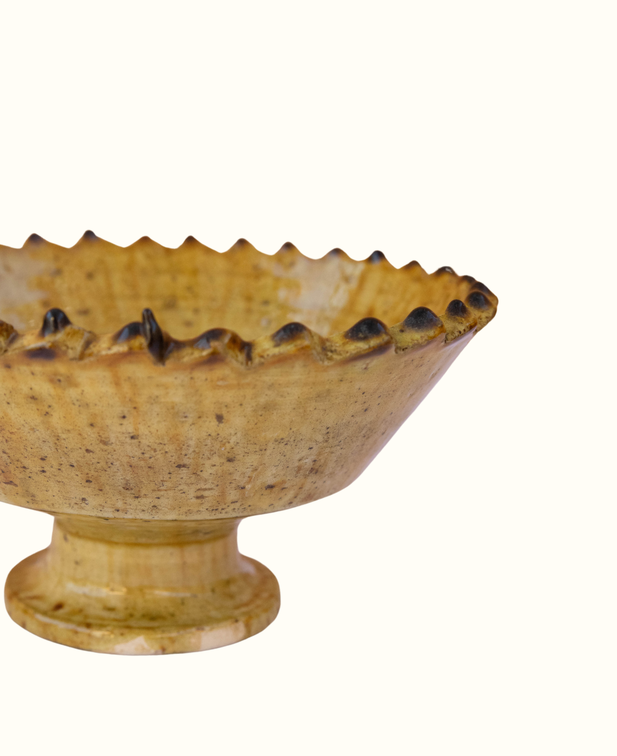 Handmade Tamegroute Ochre Glazed Bowl 