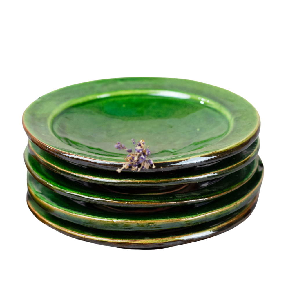 Moroccan Vintage Tamegroute Green Dinnerware Plates